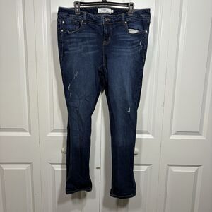 Torrid Boyfriend Jeans Womens 16R Dark Wash Distressed Stretch Denim Casual